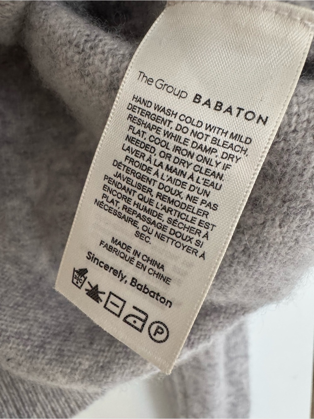 Aritzia the group babaton light grey cashmere hoodie sweater - Picture 4 of 5